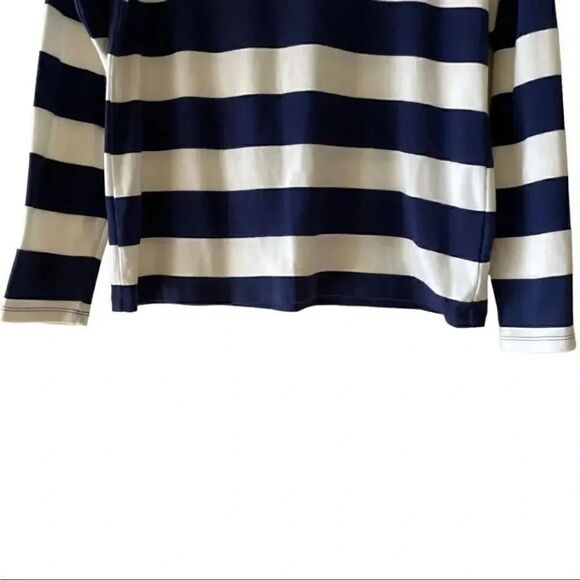 Lands’ End Stripped Blue White Crewneck Cottton Womens Long Sleeves Top SZ LP - Picture 4 of 13